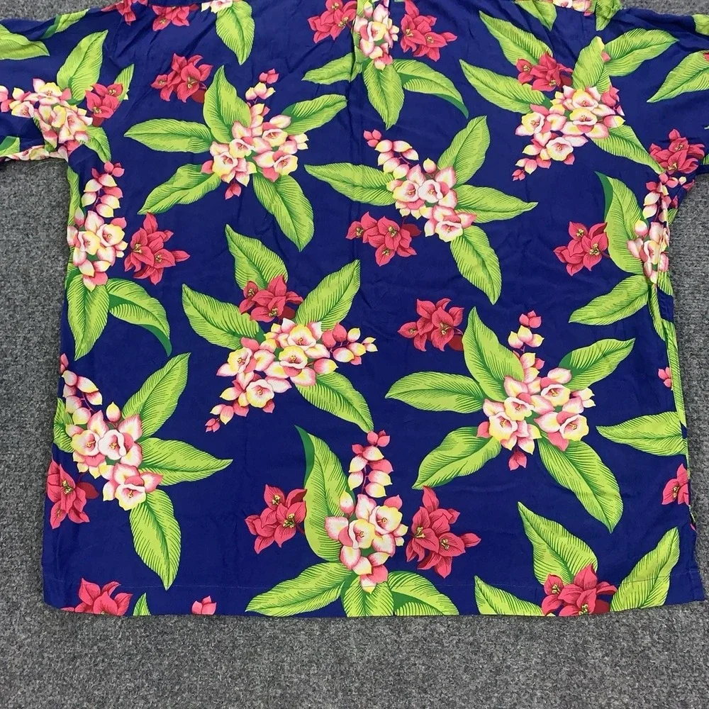 VTG Polo Ralph Lauren Caldwell Shirt Mens XL Floral Rayon Loop Collar Hawaiian